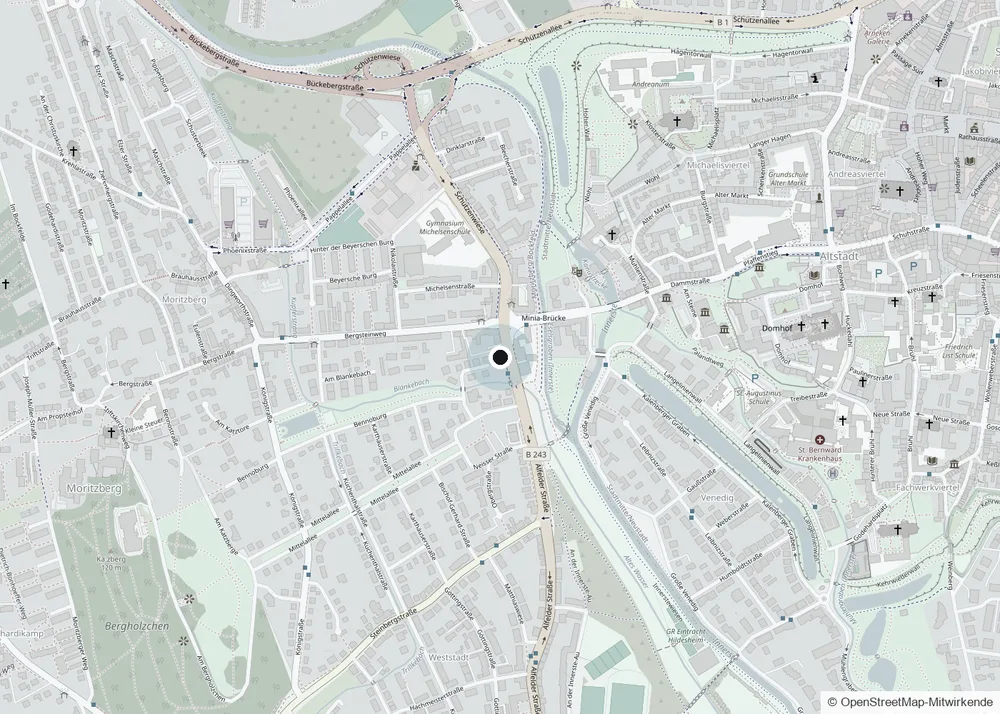 Stadtplan Hildesheim mit Lage der Praxis an der Alfelder Straße 109a